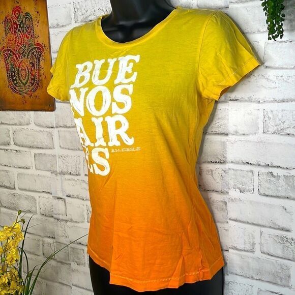 American Eagle Ombre “Buenos Aires” Shirt Top Hippie Boho size small - Picture 3 of 7